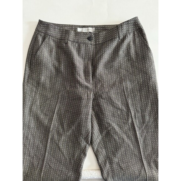 Garlic & Marks Women’s Trousers Cuffed Grey White Dot Wide Leg Wool Blend Size 4 - Picture 3 of 5